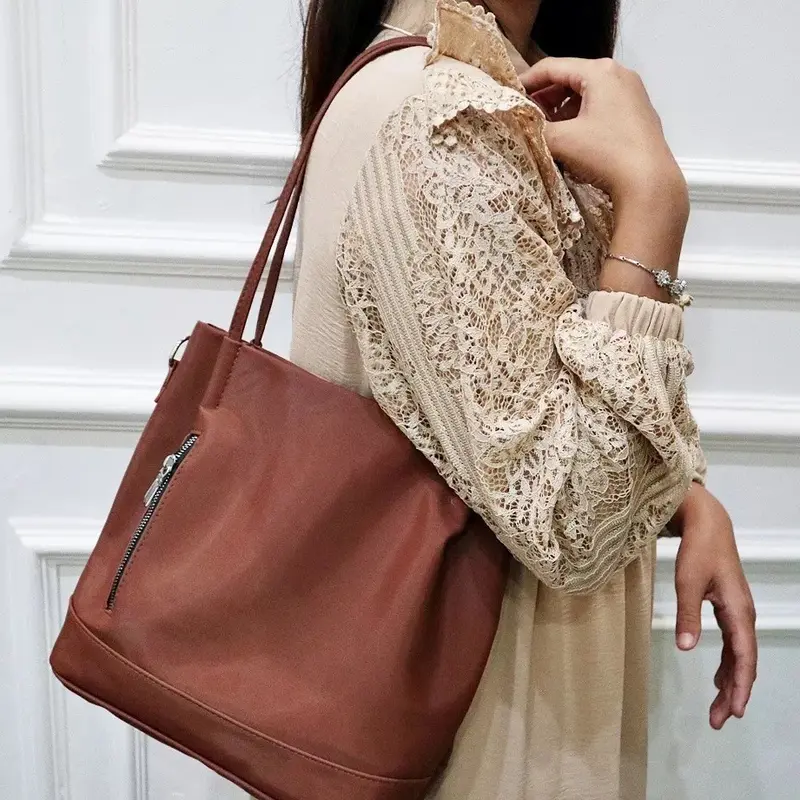 Totebag Wanita Maria Aesthetic Import Tas Selempang Wanita Kuliah Anti Air Terbaru Kulit Sekolah Hitam Cewek 8