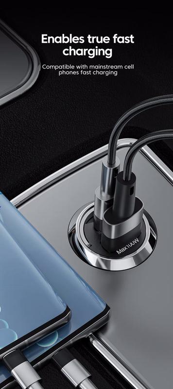 Product Introduction of 【Beli Sekarang/Jangan Tambah Troli/Jual RM50 Esok】Pengecas Kereta, 200W, QC3.0 & PD, USB, Pengecasan Pantas 5A, 2 port, 12-24V, Untuk Telefon Mudah Alih, Soket Pengecasan Kereta, Penyesuai Kuasa, Android, Apple, GM Kereta, Jualan Panas 2024, Kereta Phone 18