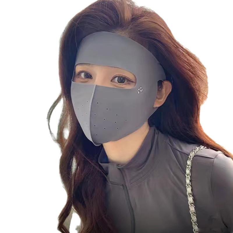Product Introduction of 1pc Summer Ice Silk Sunscreen Mask Full Face Sun Protection Mask Forehead Facial Gini Thin Section Breathable Anti Ultraviolet Mask 26