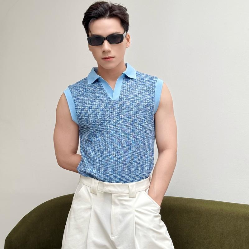 Áo thun polo sát nách cho mùa hè mát mẻ [Mã 129] Menswear Nam Có Cổ 1