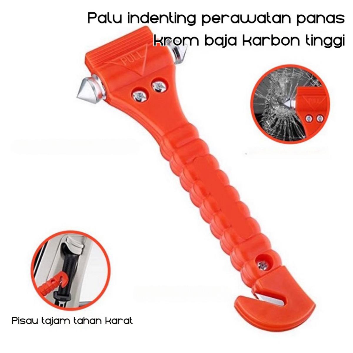 Palu Darurat Mobil 2 in 1 - Pemecah Kaca & Pemisah Sabuk Pengaman, Alat Keselamatan Portable untuk Keadaan Darurat, Emergency Hammer, Pemotong Sabuk Pengaman, Alat Survival Mobil, Aksesori Mobil Praktis, Berat 200g, Model XYZ