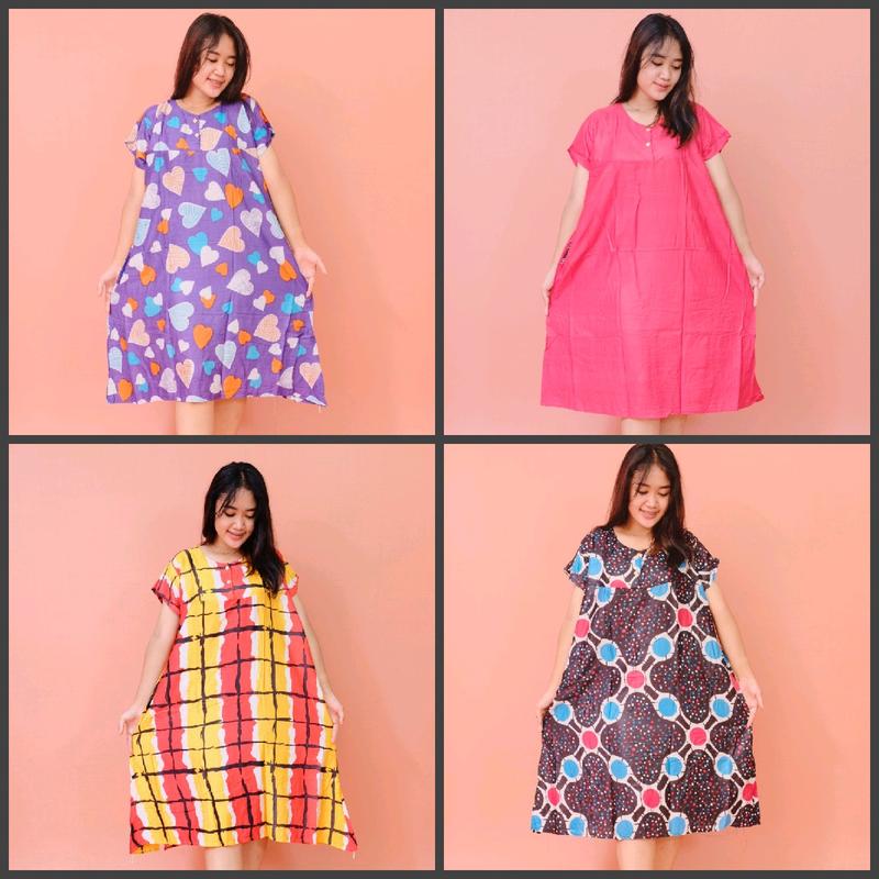 Paket Usaha  Daster  Payung Jumbo 4 PCS Busui Kancing Motif Rayon Bumil Kancing Busui Hamil Ibu 2