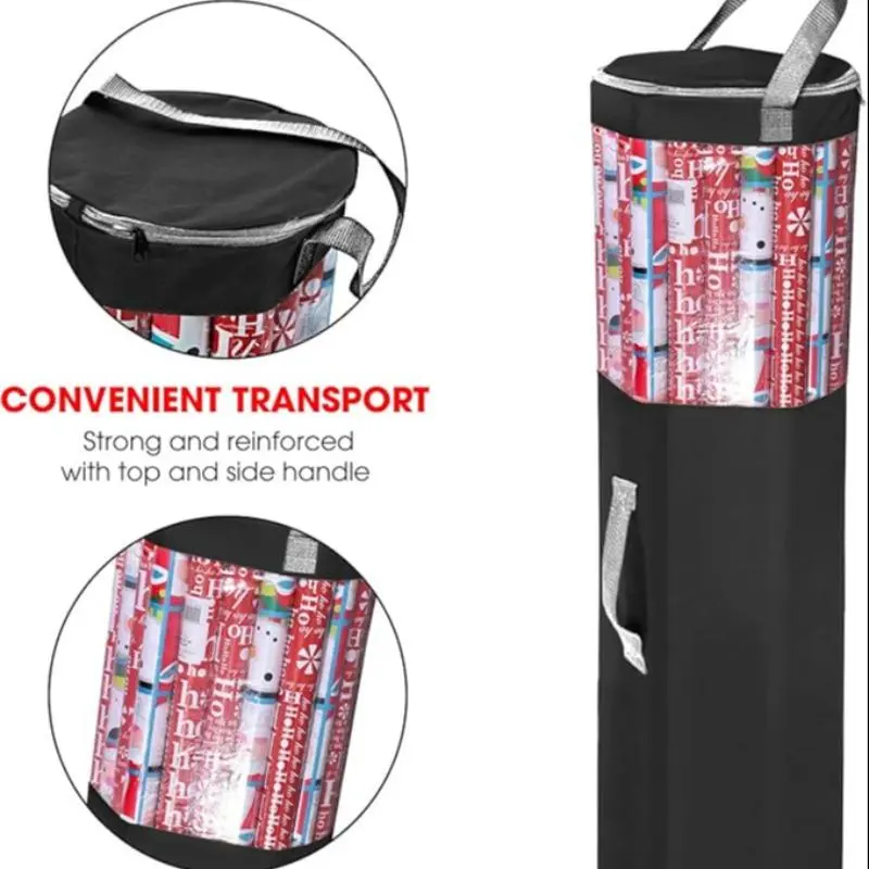 Christmas Wrapping Paper Gift Sticker Storage Bag, 1 Count Wrapping Paper Storage Bag with Handle, Storage Bag for Home Dormitory Office Outdoor Camping 7