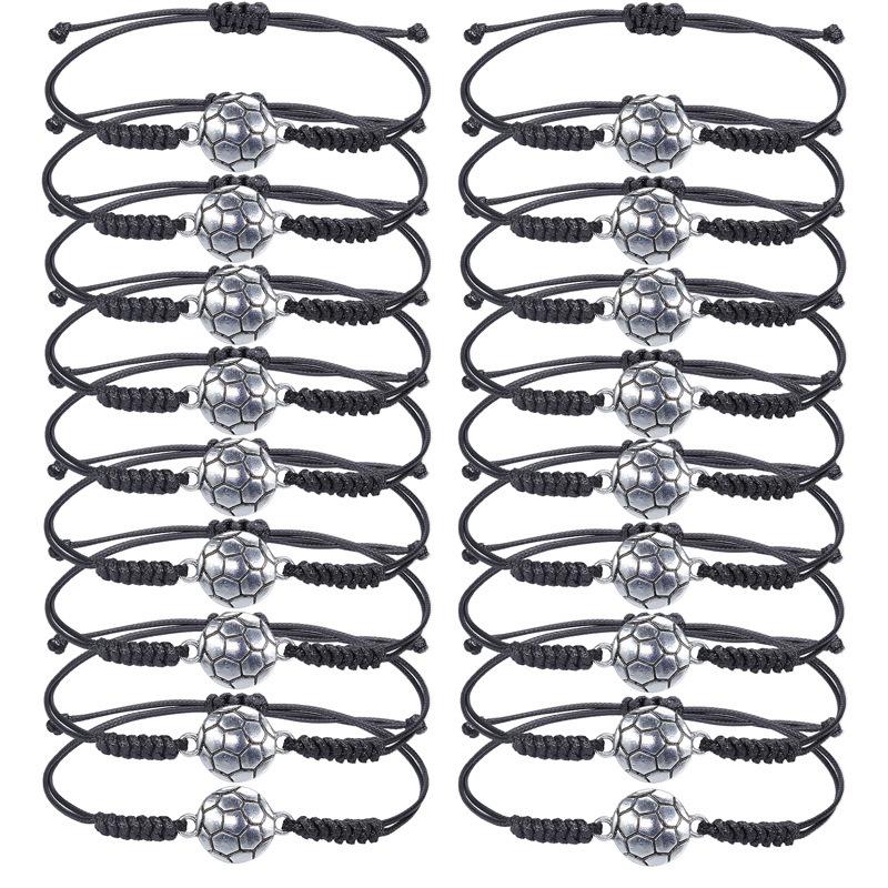 Product Introduction of Cross-Border Hot-Selling Handmade Woven Baseball Soccer Basketball Volleyball Alloy Bracelet Source Factory Wholesale 9
