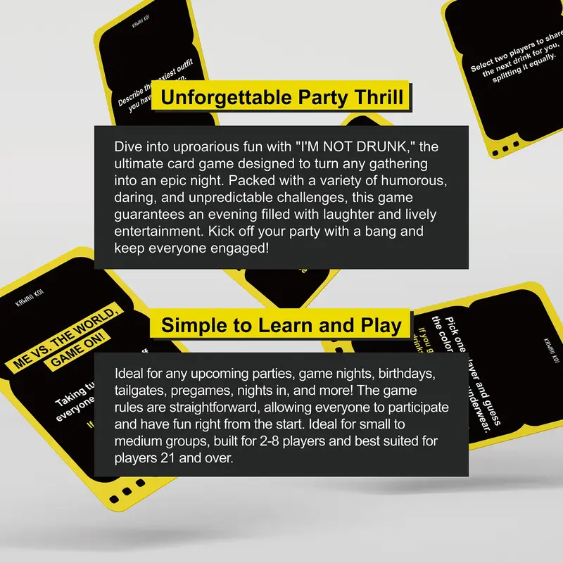 Letter Pattern Party Drinking Cards, 1 Box Hilarious Drinking Game Cards, Game Nights Birthday Gift & Bachelor Party 8