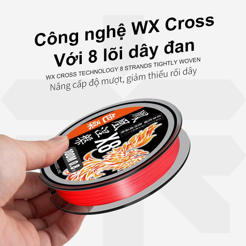 SEMBOLURE dây PE Phượng Hoàng đỏ X8 không phai màu nguyên liệu nhập khẩu Ngật Bản đường kính tiêu chuẩn, dây PE câu cá lure fishing chất lượng 3