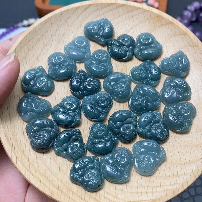 Mặt Dây Chuyền Ngọc, Tạc Tượng Di Lặc, Có Móc Bạc