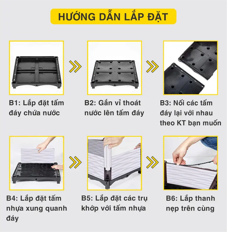 CHẬU GHÉP THÔNG MINH 50x50x70 Cm: Thẩm mỹ, kết cấu chắc, dễ lắp đặt, phù hợp mọi cây trồng đô thị. 8