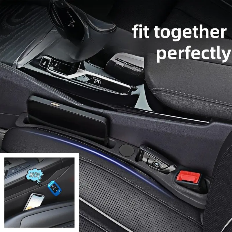 Car Seat Side Filler, PU Leather Car Seat Side Storage Strip, Phone Key Ticket Holder, Automotive Interior Accessories for Stowing & Tidying, Automotive Stuff, Car Accessories 3
