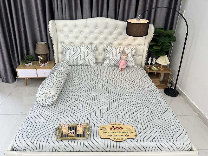 MẪU SỌC - THUN LATICO - BỘ GA GIƯỜNG NGỦ THUN SIÊU LẠNH LỤA - THÁI LAN CAO CẤP  (ÔM KHOÁ KÉO)