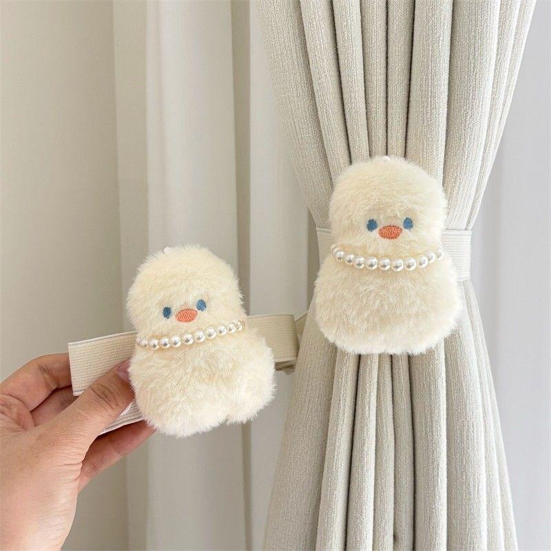Rèm Chống Muỗi Lông Vịt, Màu Kem, Khóa Rèm Nhung Chun, Dây Buộc ...