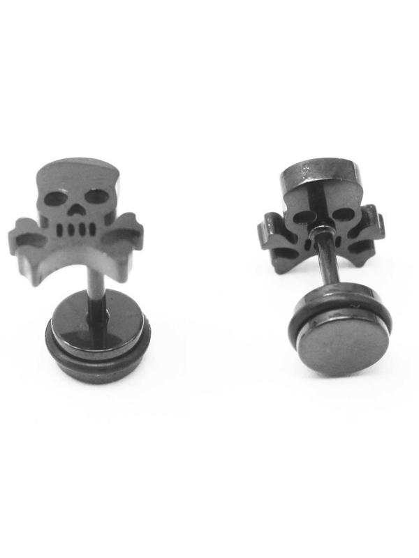 Punk Style Skull Design Earrings, Fashionable Stainless Steel Earrings for Men & Women, Trendy All-match Goth Jewelry for Birthday Gift 8
