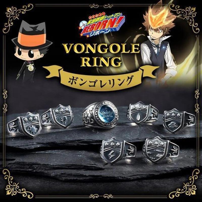 อนิเมะ HITMAN REBORN! แหวนคอลัมน์ Pengo, Vongola Famiglia, แหวนคอสเพลย์, Unisex, ปรับได้, เครื่องประ