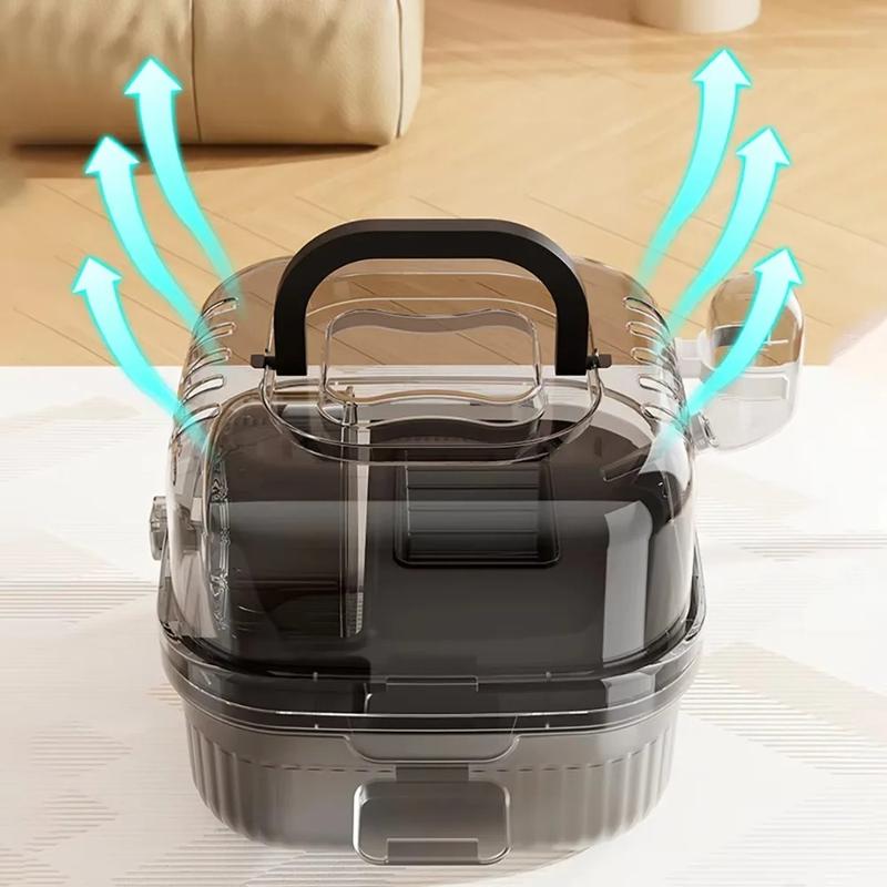 Lồng Vận Chuyển Động Vật, Cỡ Nhỏ Dung Tích Lớn, Thích Hợp Cho Chuột Hamster Và Nhím, Trong Mờ, 2 Lớp, Cầm Tay Và Thoáng Khí, Lý Tưởng Để Đi Du Lịch Ngoài Trời, Lồng Du Lịch 7