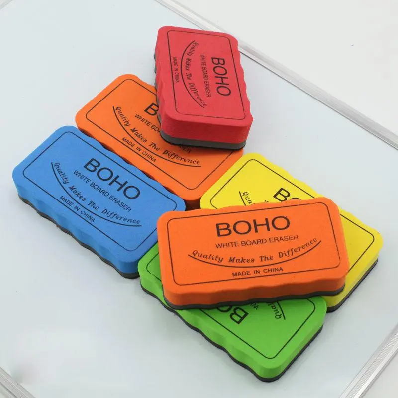 Random Color Magnetic Drawing Board Eraser, 3 Counts Portable White Board Eraser for School and Office, Office Supplies 2