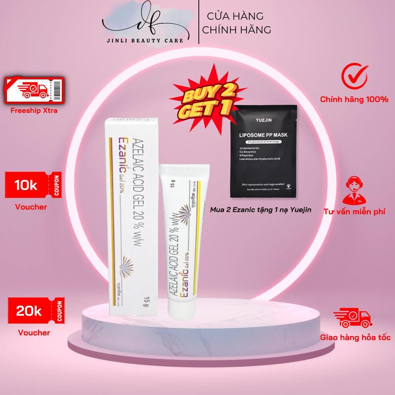 Ezanic Azelaic Acid 10%-20% 15gram - Kem hỗ trợ giảm mụn mờ thâm