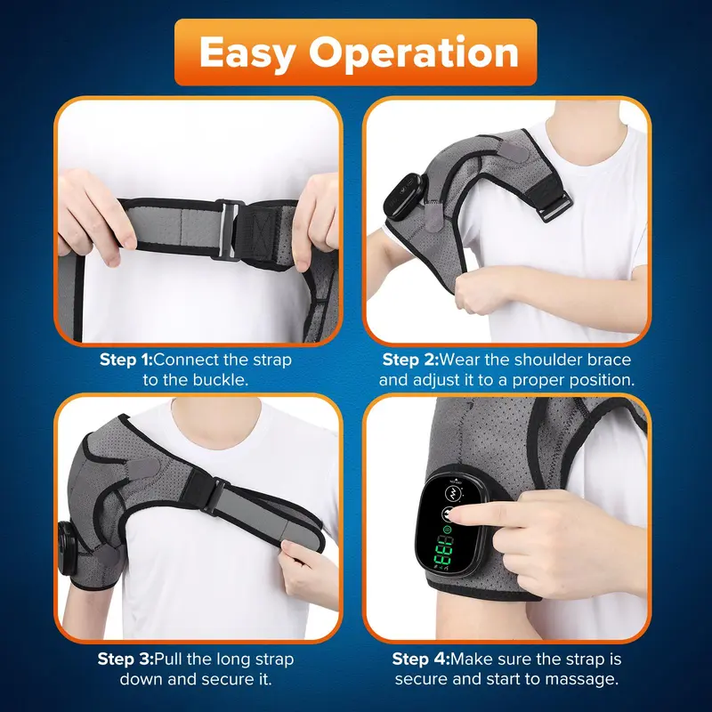 Usb Rechargeable Shoulder Massager, 3-speed Heating Massage Shoulder Pad, Portable Winter Shoulder Massage Equipment for Women & Men, Presents for Mum, Birthday Gifts Ideas, Gift for Mom, Body Care Routine, Hot Compress 8