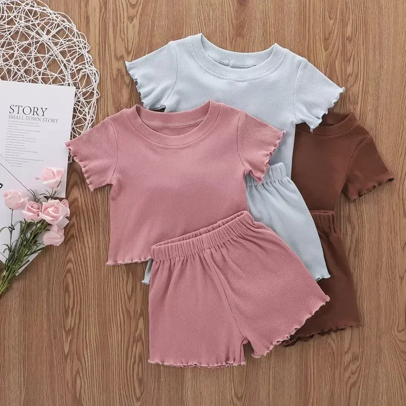 setelan anak rabella rib Polos Baju Celana Fashion 0