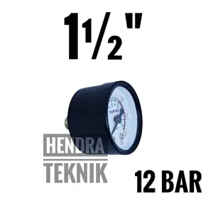 MANOMETER COMPRESSOR 1,5" INCH 10BAR PRESSURE GAUNGE PAYUNG METERAN KOMPRESOR 1 1/2 150 PSI DRAT BELAKANG