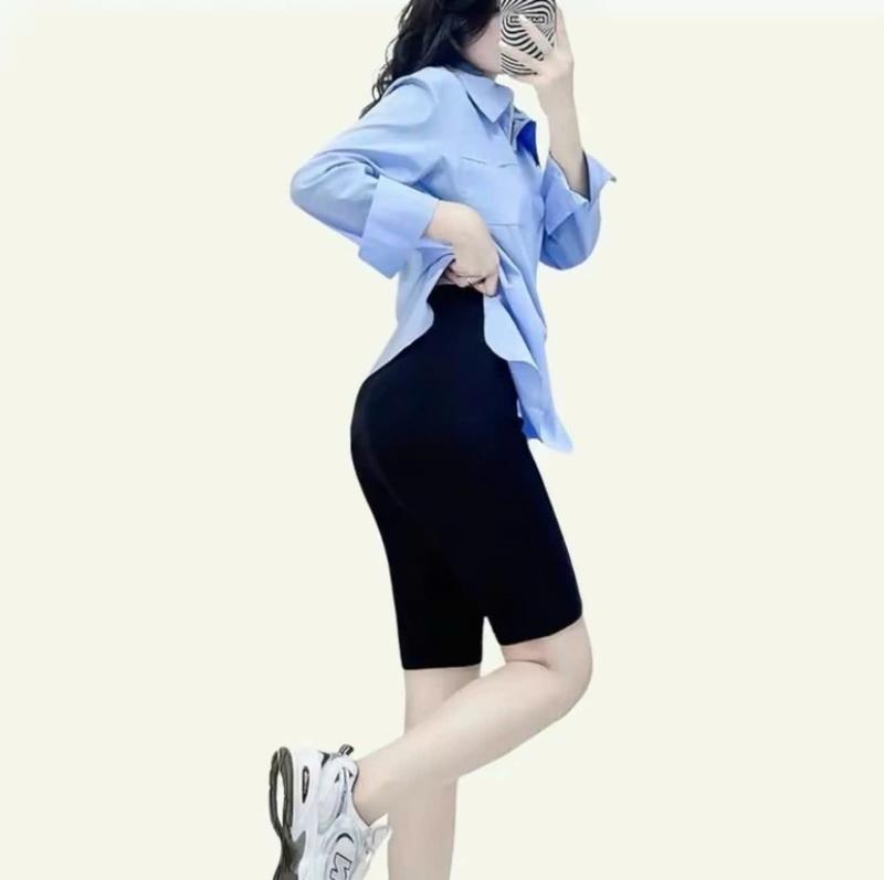 Combo 5 Quần Legging Lửng Nữ Nâng Mông Tôn Body-Chất dày dặn[43-62kg] Quần biker short fit body co dãn 4 chiều- quần lửng ôm tập Gym, Yoga, đạp xe thể 5