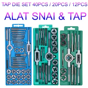 20 Pcs  Hand tap and die set Alat Snai dan Tap Ulir Baut Senai Die Senei hand tap set kunci pas set Pro Mati M6-M12 Baut Mur Peralatan Tangan Logam Paduan