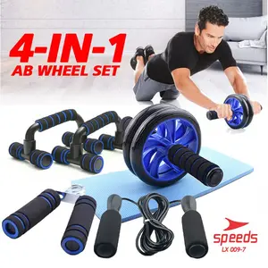 SPEEDS Handgrip Set Ab Wheel Ab Roller Foam Alat Push Up Satu Set Free Tas Gym 009-7