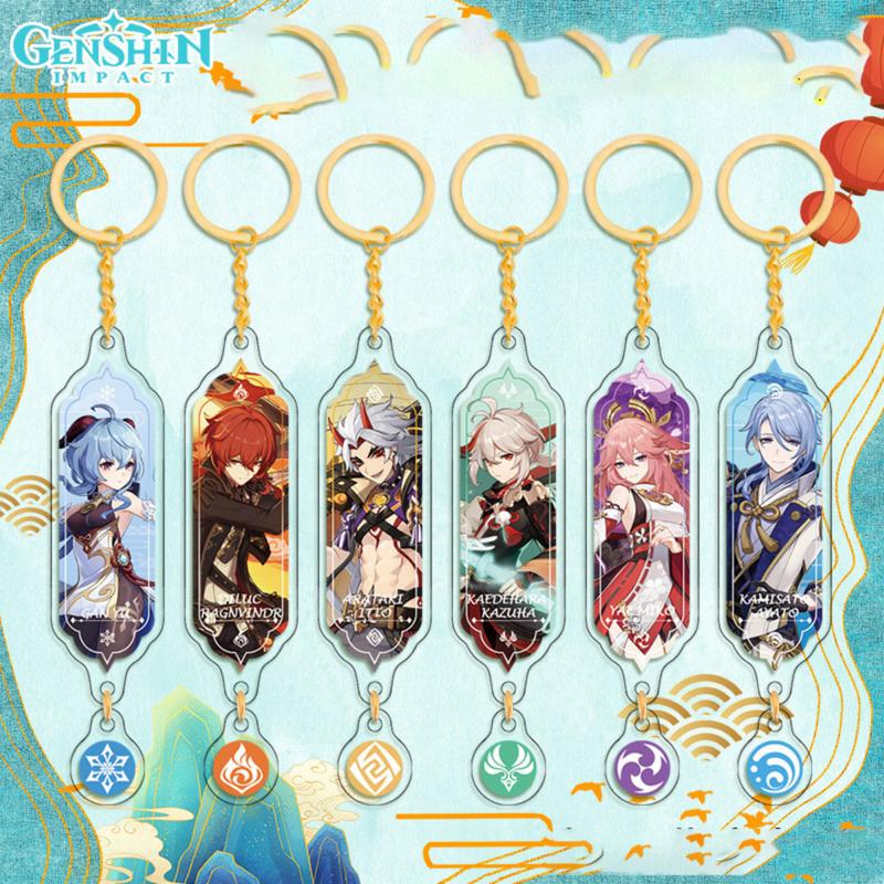 [Loại cao cấp] Móc khóa genshin impact 2 mặt nhựa mica móc chìa khoá mô hình nhân vật game anime RaidenShogun Hutao Yae Miko Furina Chiori Alhaitham Wanderer Arlecchino ganyu nahida kazuha