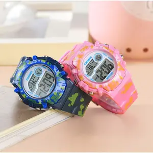 Jam Tangan Digital Anak Bercahaya Tahan Air Jam Alarm Tampilan Tanggal Olahraga Multi-fungsi Karet Fashion