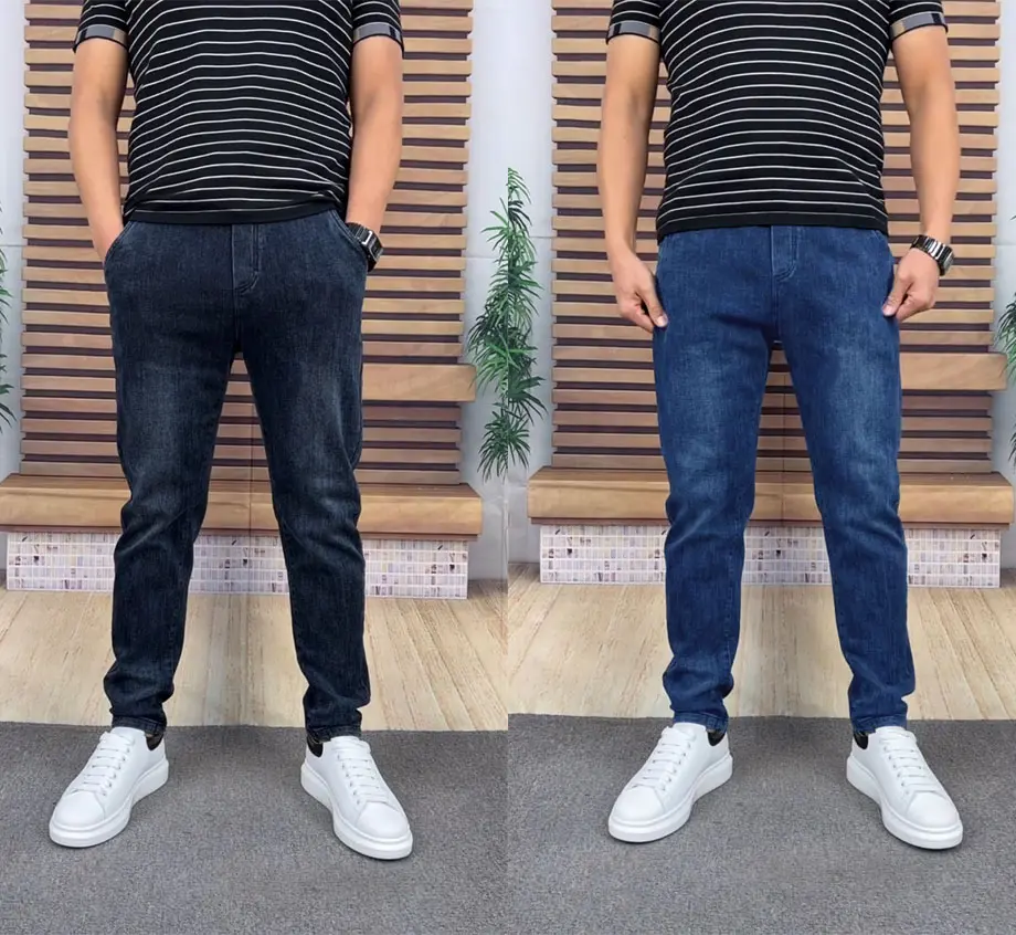 Quần jean nam co giãn, quần jean  nam trơn thiết kế trẻ trung  chất lượng cao, dày dặn.N3