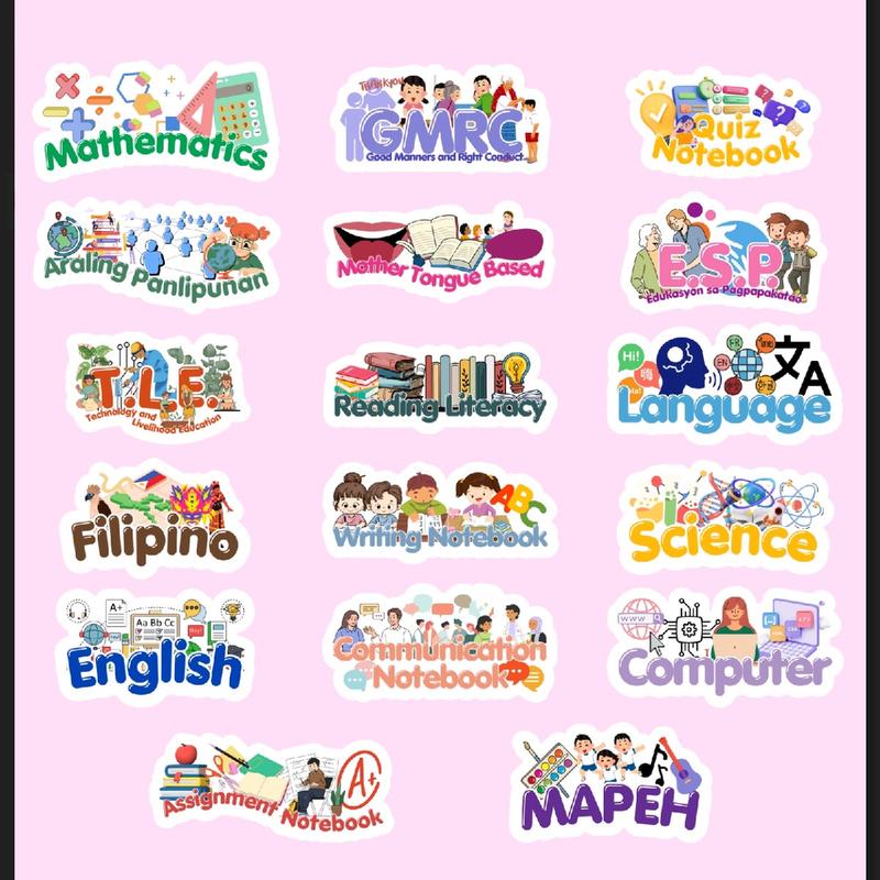 Customized Subject Label Vinyl Glossy Sticker for Grades 1-10 - TikTok ...