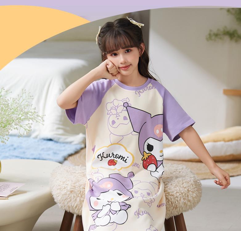 Product Introduction of 2024 New Princess Style Children's Pajamas for Girls Summer Parent-Child Baby Nightdress Thin Large Girl Homewear 12