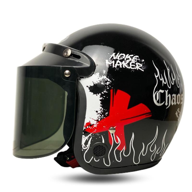Product Introduction of helm bogo dewasa Helm SNi karakter Lucu kekinian Kaca Motorcycle 25