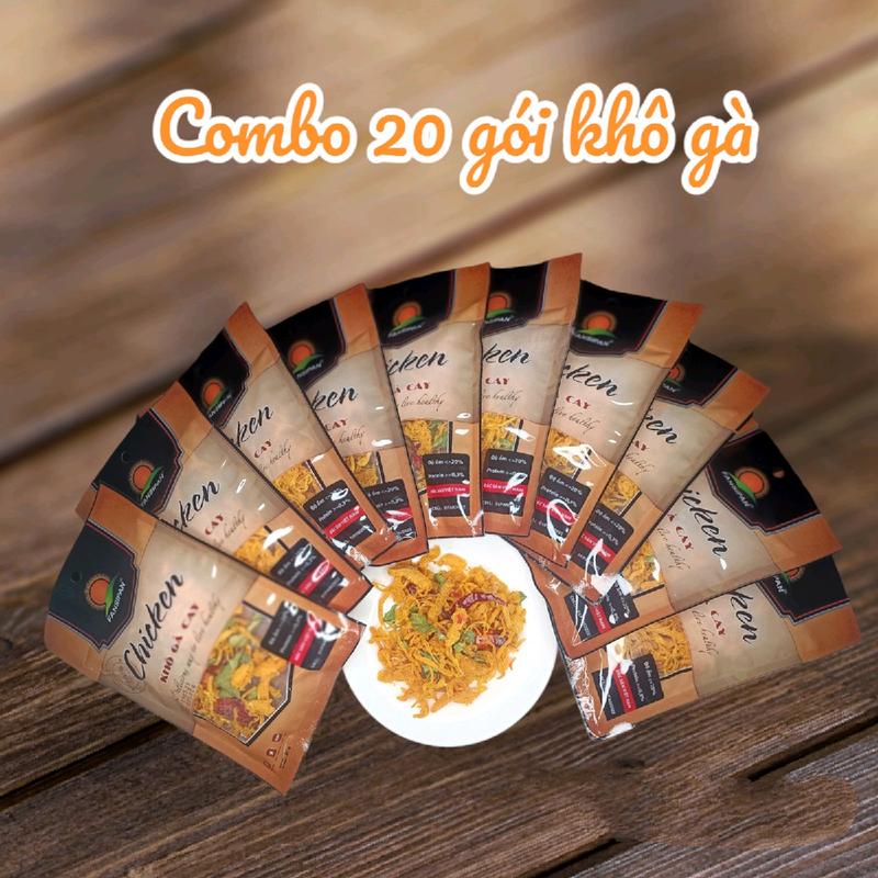 combo sỉ 20 gói khô gà - Khoai Food Gói 50g Ăn Vặt Snack