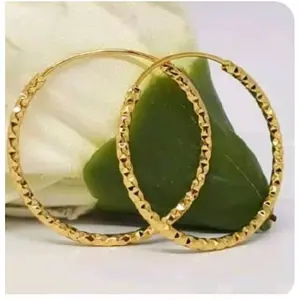 anting wanita bulat titanium lapis terbaru acc Emas Gold emas 24k