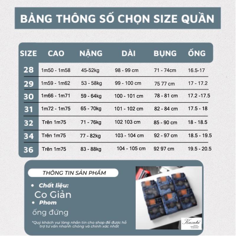 Quần Jean nam ống đứng vải co giãn màu xanh sáng kazata dáng slimfit 4