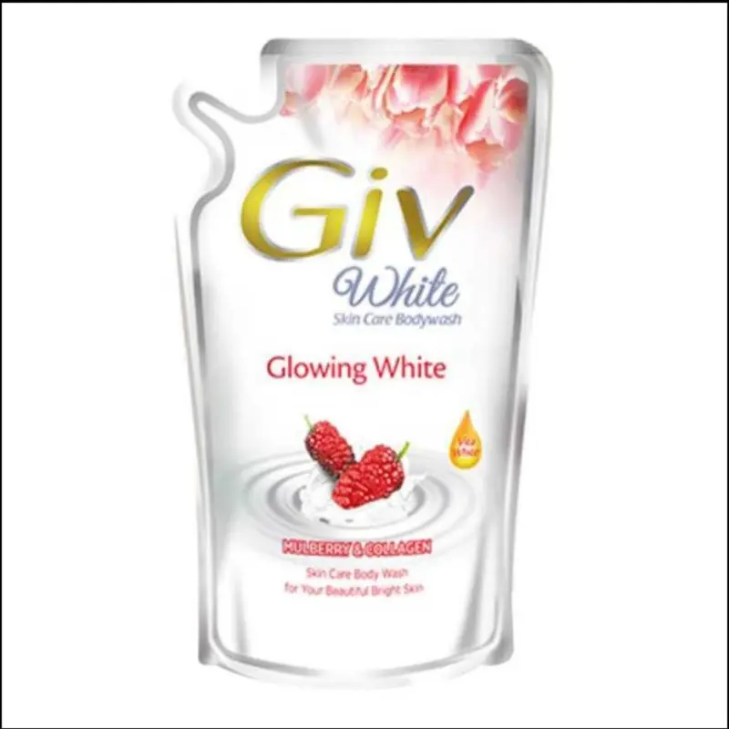 Giv White Sabun Mandi Cair Mulberry & Collagen/Passion Flowers & Sweet Berry Pouch 825 Ml 2