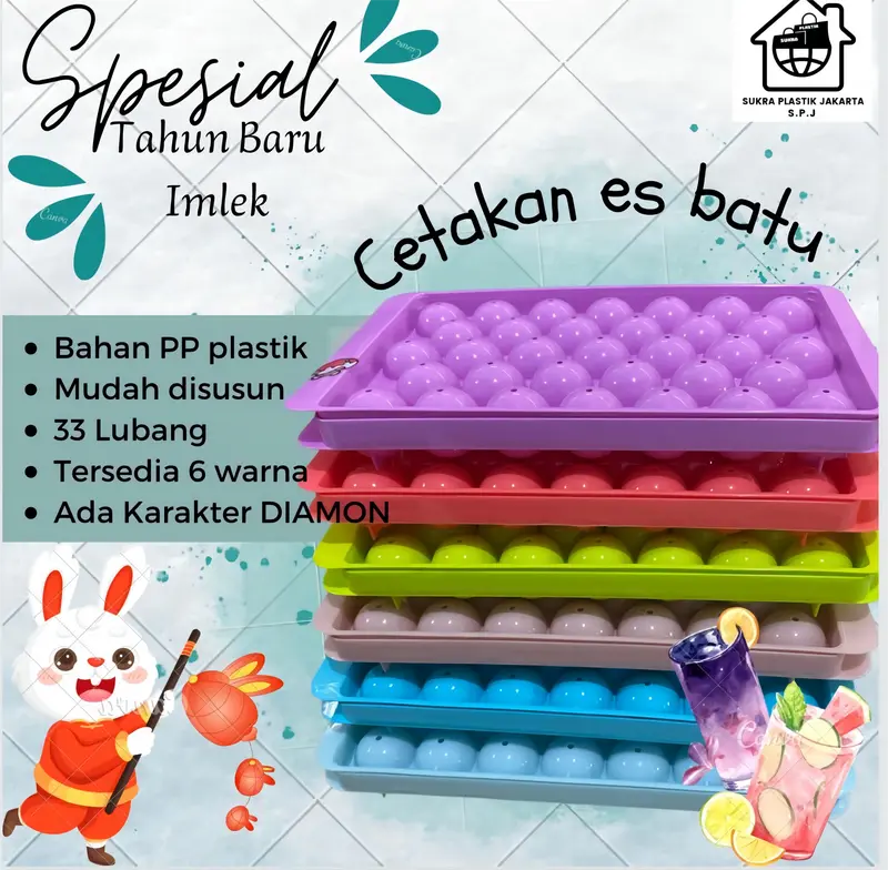 Cetakan es Model jumbo  bulat isi 33 grid  sama bentuk diamon 21 grid Bisa untuk membuat coklat, jelly, es dan lainnya 0