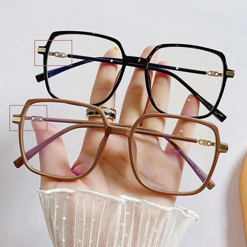 Coffee Color Glasses Korean Square Frame Eyeglasses Women