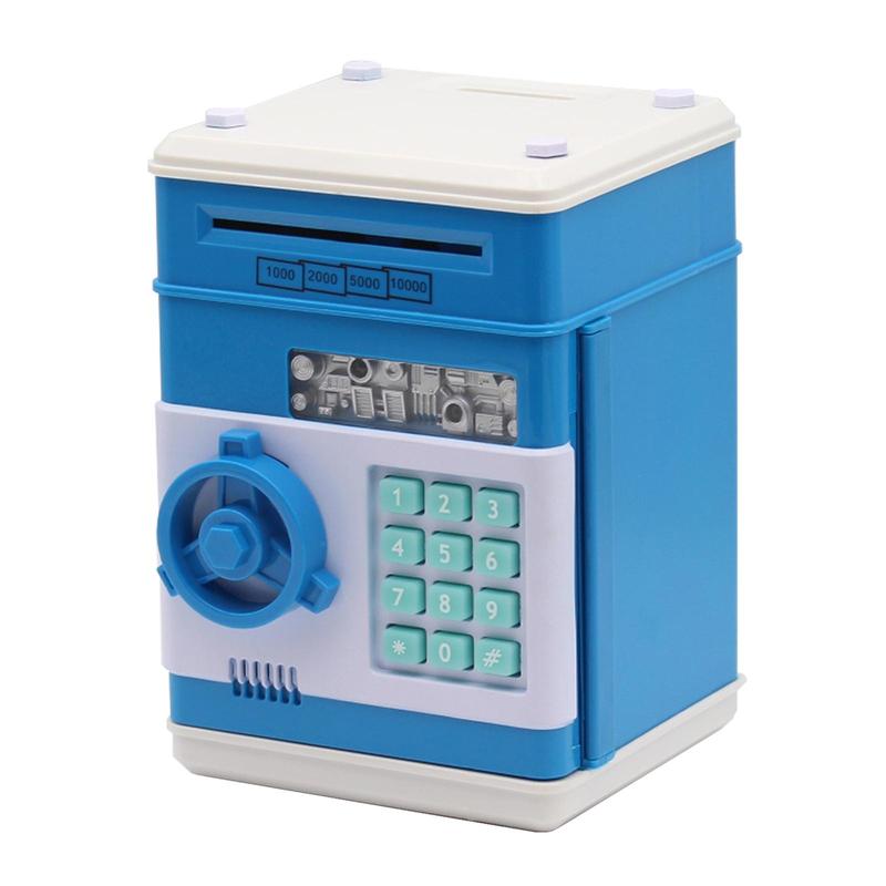 Cash & Coin Saving Box, Kids Password Electronic Money Box Toys Without Battery, Automatic Safe Coin & Cash Deposit Boxes 7