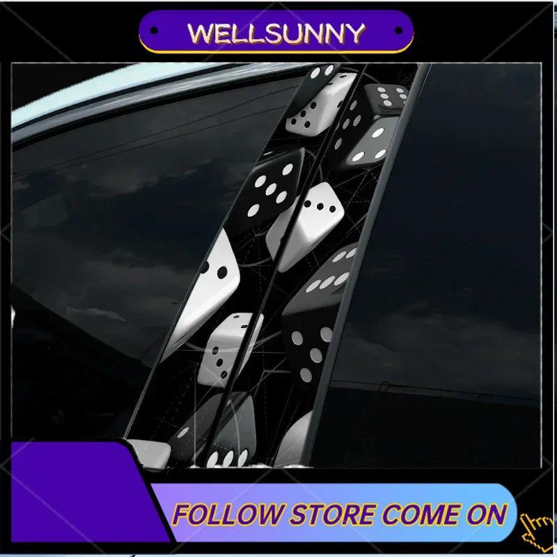 1PC Dice Pattern Car Stickers Auto B Pillar Waterproof Cente - TikTok ...