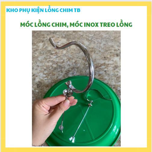MÓC LỒNG CHIM, MÓC INOX (KÈM CHÉN THỚT) TREO LỒNG (2 SIZE) 1