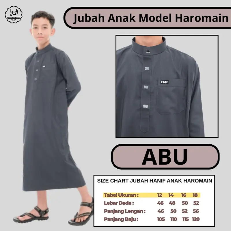 Jubah Anak Remaja Pria Baju Gamis Laki Model Haromain Haramain Merek Hanif 1