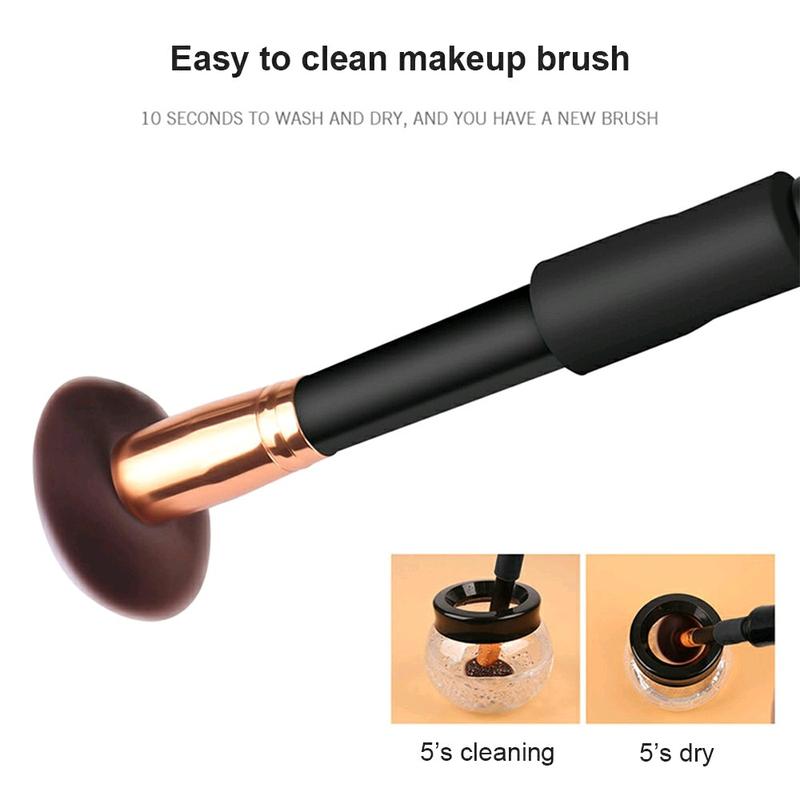 Electric Make up Brush Cleaner Dryer Set Machine Cosmetic Auto Clean Quick Dry-Black 5