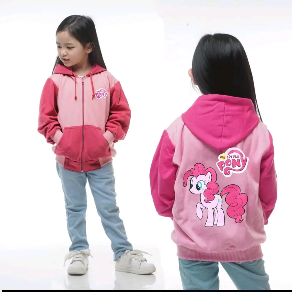 Jaket Hoodie Anak Perempuan Karakter Little Pony Untuk Usia 2-10Tahun