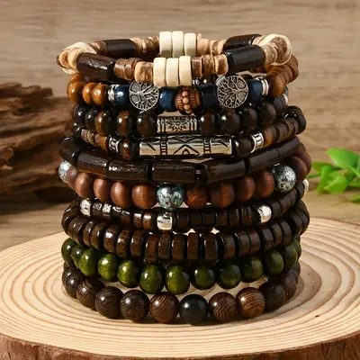 Bead Bracelet Men's Leather Bracelets Macy's Macys Men - Main Image