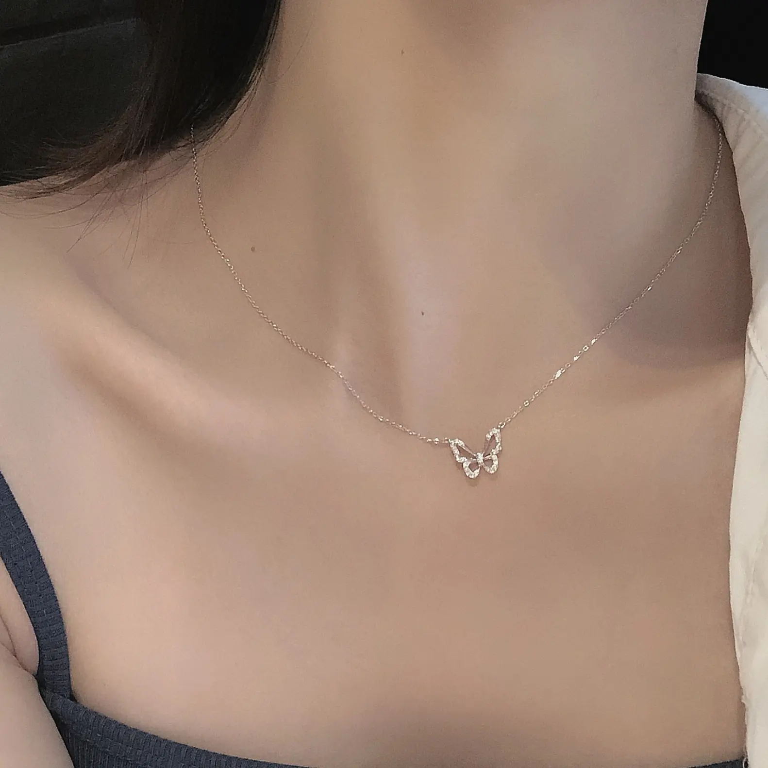 Dây chuyền bạc Hồ Điệp Butterfly dành cho nữ Chống Nước Không Rỉ  Metoosilver