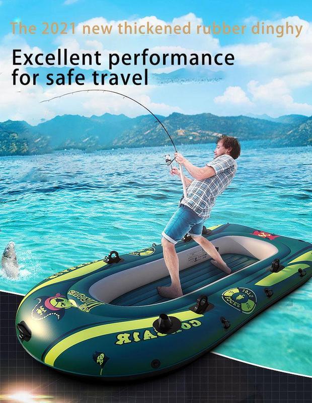 Product Introduction of 【COD】 เรือยางเป่าลม เรือคายัคพองได้หลายคน, รวมมัลติฟังก์ชั่นการกำหนดค่าที่หรูหรา 1~3ที่นั่ง สีฟ้า 🌊 เรือยาง 12