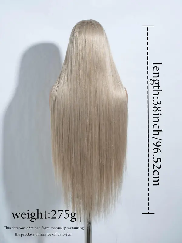 38 Inch Long Straight Lace Front Glueless Hd Wigs for Women, Gorgeous Fluffy Straight Frontal Wigs without Bangs, Synthetic Heat Resistant Fiber Pre Plucked Hairline Wigs for Party, Daily Use, Glueless Ready To Wear Wig 7