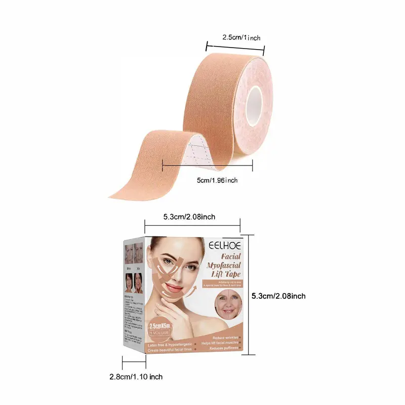 V-shaped Face Lifting Tape, 2 Counts/set Breathable Face Lifting Sticker, Facial Skin Lifting Tool for Women & Men 1
