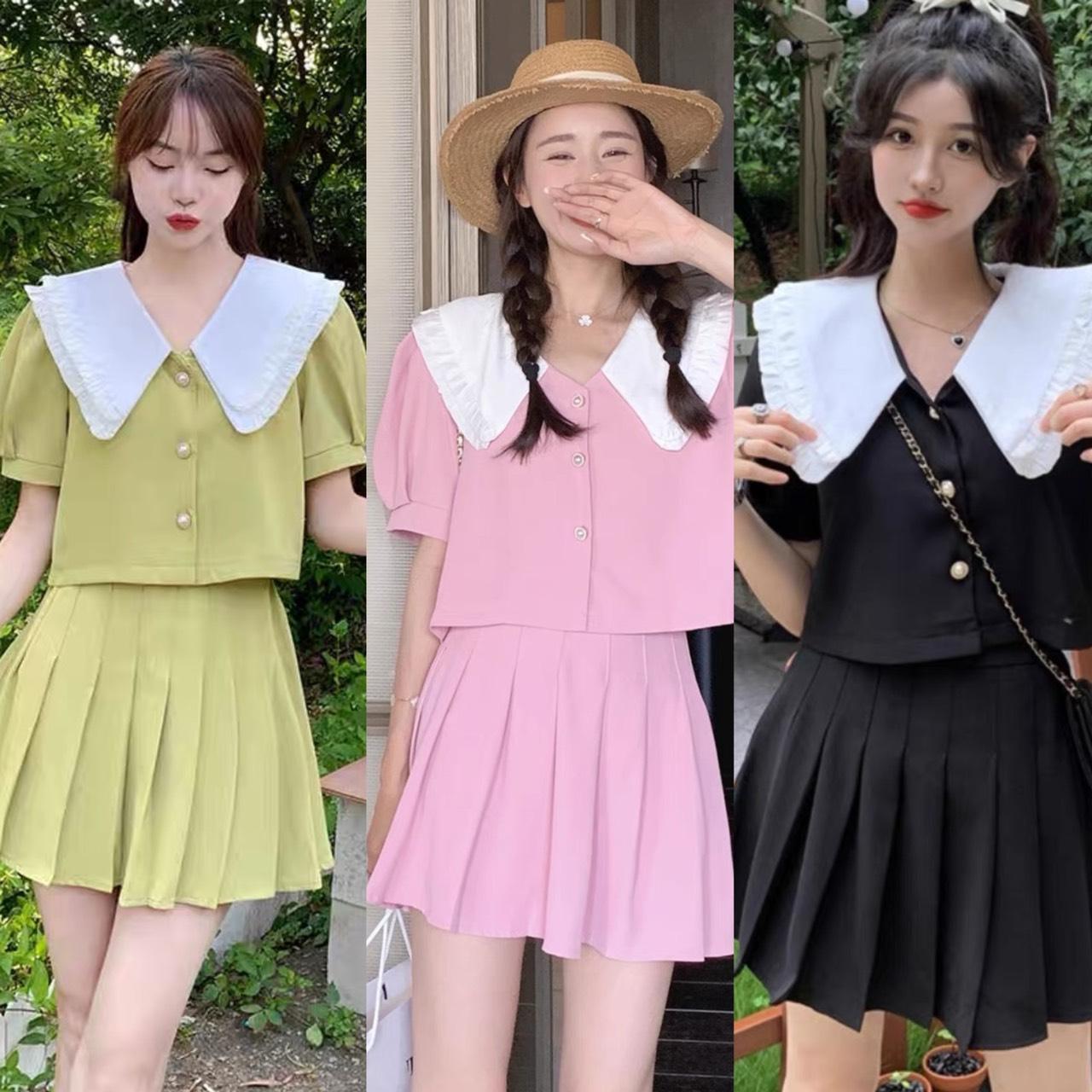 [Xả Kho] Thời Trang Bigsize Sét Váy Áo Dễ Thương 50 - 100Kg Top Nữ Women Cotton Đen - A.1119